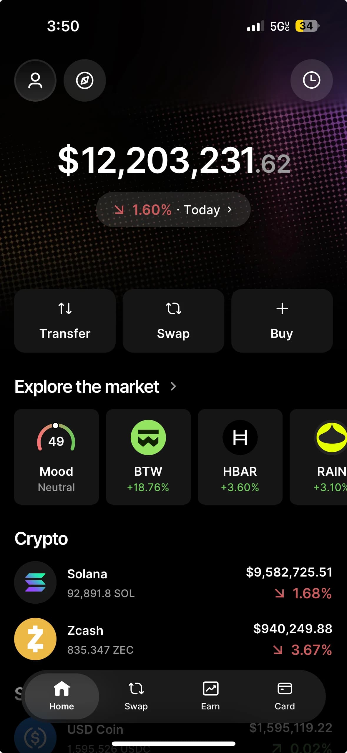 Ledger wallet screen
