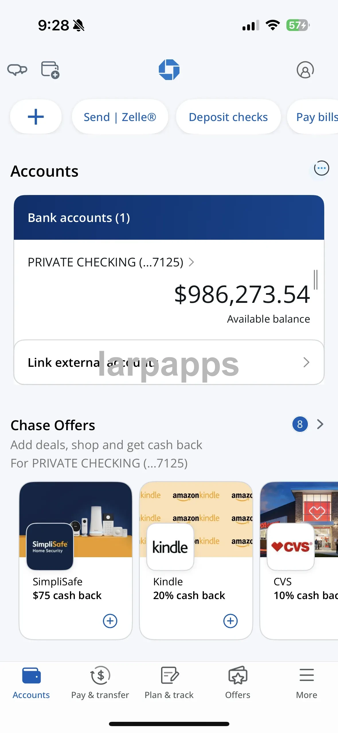 Chase Accounts dashboard screen preview