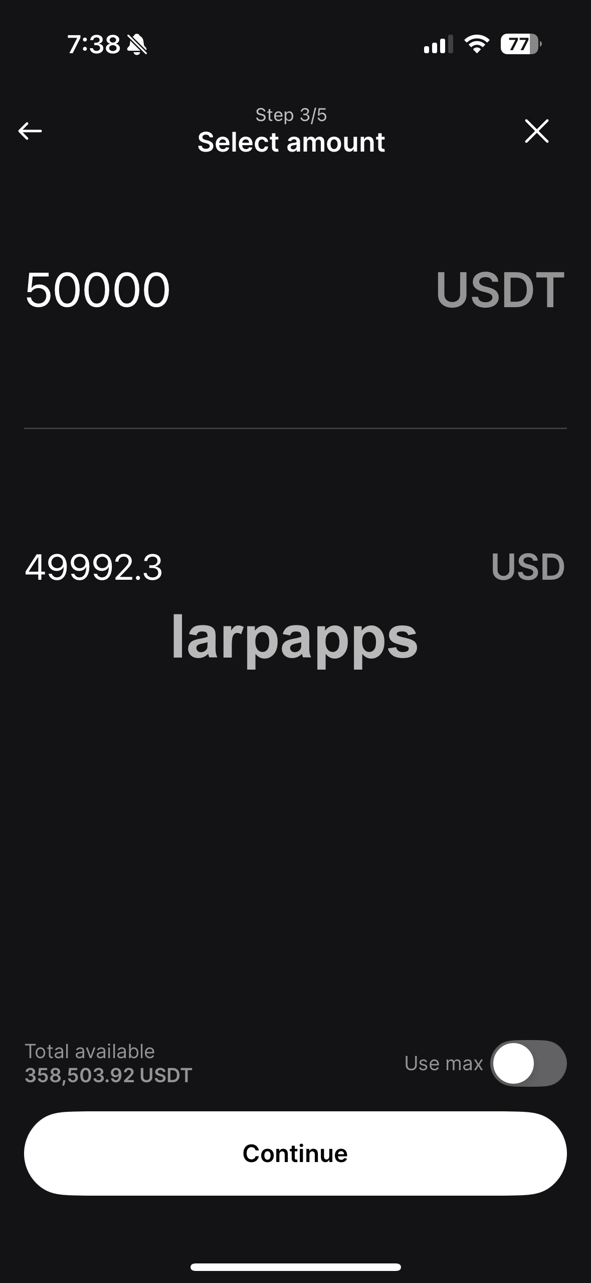 Ledger send amount entry screen preview